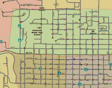 School district maps of students
