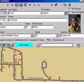 Bused student map